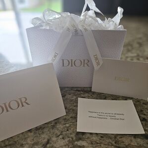 Dior White Bag with Gold Lettering